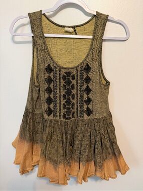 Akemi + Kin Anthropologie Sequined Peplum Anaphora Top Tank Size XS Preppy Layer